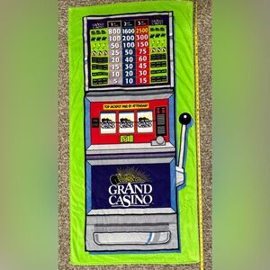 Grand Casino Machine 28” x 56”  green  Beach towel